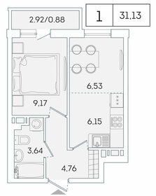 31 м², 1-комнатная квартира 5 120 664 ₽ - изображение 52