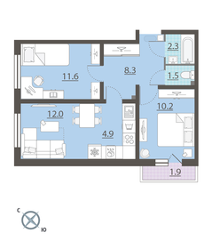 51,4 м², 3-комнатная квартира 5 190 000 ₽ - изображение 32