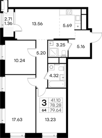 79,6 м², 3-комнатная квартира 21 400 000 ₽ - изображение 35