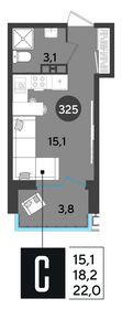 Квартира 22 м², студия - изображение 2