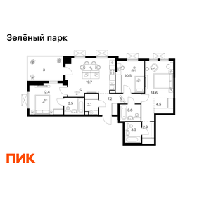 Квартира 88,5 м², 3-комнатная - изображение 1