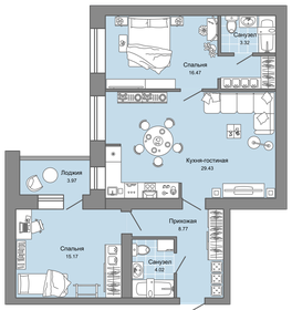 75 м², 3-комнатная квартира 7 552 500 ₽ - изображение 21