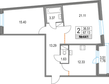 66,4 м², 2-комнатная квартира 16 860 154 ₽ - изображение 56