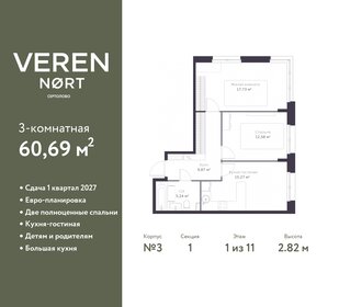 64,6 м², 3-комнатная квартира 9 486 616 ₽ - изображение 18