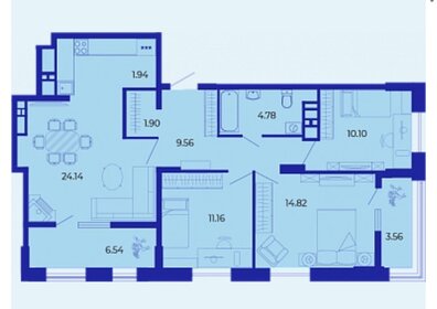 Квартира 90,8 м², 3-комнатная - изображение 1
