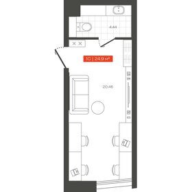 Квартира 24,9 м², 1-комнатные - изображение 1