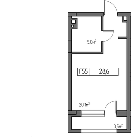 28,6 м², 1-комнатные апартаменты 21 501 372 ₽ - изображение 18