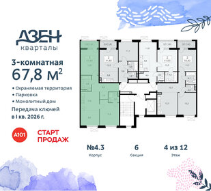 67,7 м², 3-комнатная квартира 15 848 675 ₽ - изображение 18