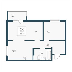 59,2 м², 2-комнатная квартира 5 650 000 ₽ - изображение 18