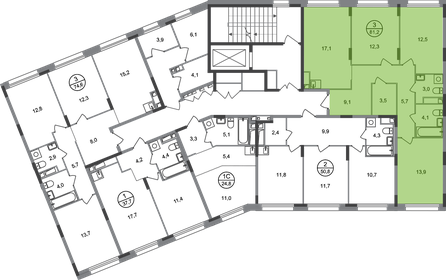 86,4 м², 3-комнатная квартира 18 269 584 ₽ - изображение 2