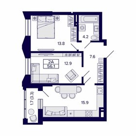 53,6 м², 2-комнатная квартира 9 514 000 ₽ - изображение 89