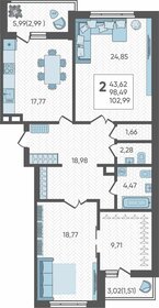 99,1 м², 2-комнатная квартира 12 680 960 ₽ - изображение 12