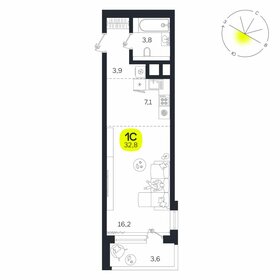 Квартира 32,8 м², 1-комнатная - изображение 1