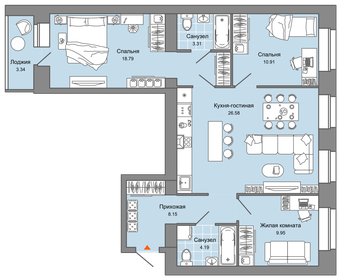 86 м², 4-комнатная квартира 9 623 400 ₽ - изображение 76