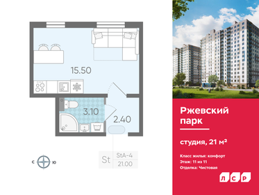 21,8 м², квартира-студия 4 098 400 ₽ - изображение 37