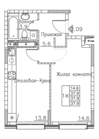 Квартира 37,9 м², 1-комнатная - изображение 1