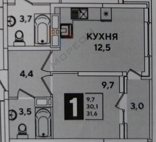 Квартира 31,1 м², 1-комнатная - изображение 1