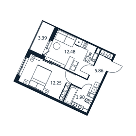 34,7 м², 1-комнатная квартира 6 133 050 ₽ - изображение 31