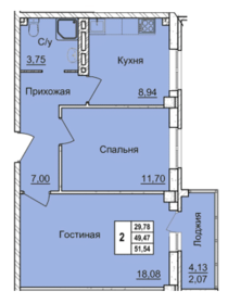 64 м², 2-комнатная квартира 4 950 000 ₽ - изображение 1