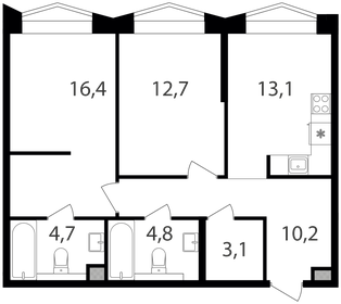 64,5 м², 2-комнатная квартира 27 528 600 ₽ - изображение 71