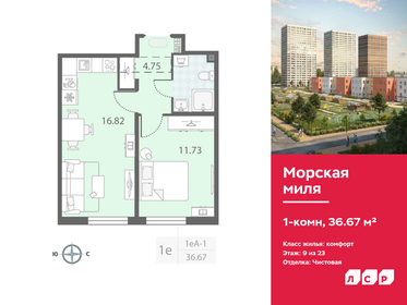 Квартира 36,7 м², 1-комнатная - изображение 1