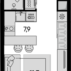 Квартира 31,3 м², 1-комнатная - изображение 2