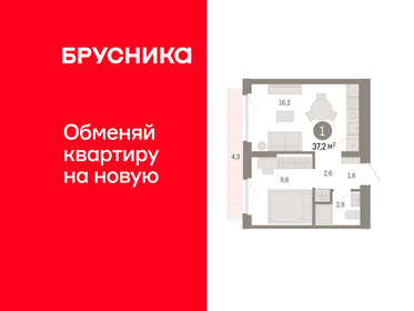 Квартира 37,2 м², 1-комнатная - изображение 1