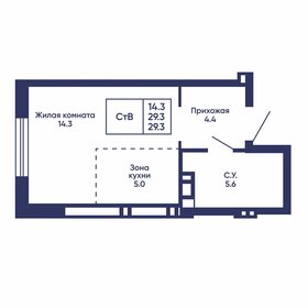 Квартира 29,3 м², студия - изображение 1