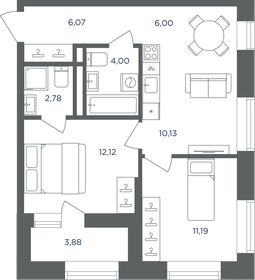 Квартира 54,2 м², 2-комнатная - изображение 1