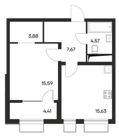 Квартира 51,8 м², 1-комнатная - изображение 1