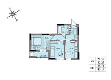 45,1 м², 2-комнатная квартира 3 890 000 ₽ - изображение 62