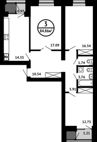 108,2 м², 3-комнатная квартира 11 500 000 ₽ - изображение 117