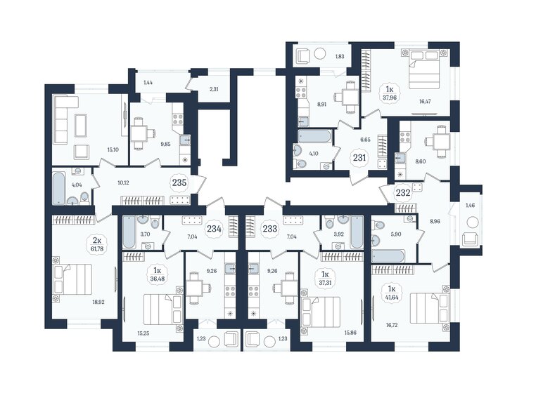 40,8 м², 1-комнатная квартира 8 313 000 ₽ - изображение 66