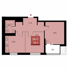 Квартира 58,3 м², 2-комнатная - изображение 2