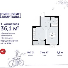 Квартира 36,1 м², 1-комнатная - изображение 3