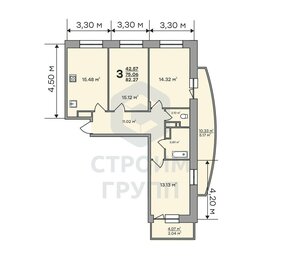 70 м², 3-комнатная квартира 6 500 000 ₽ - изображение 54