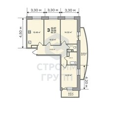 Квартира 82,3 м², 3-комнатная - изображение 2