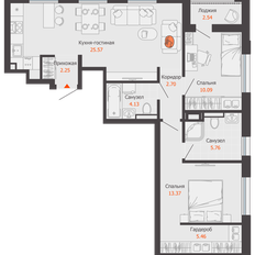 Квартира 71 м², 2-комнатная - изображение 2
