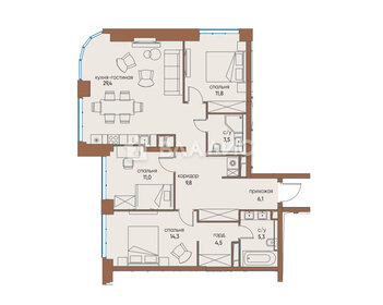 Квартира 96 м², 4-комнатная - изображение 1