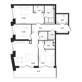 115,7 м², 3-комнатная квартира 101 654 440 ₽ - изображение 13