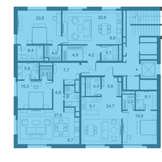 Квартира 228,3 м², 3-комнатные - изображение 2
