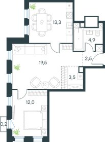 Квартира 55,9 м², 2-комнатная - изображение 1