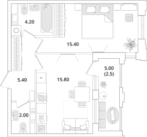 42,3 м², 1-комнатная квартира 10 000 000 ₽ - изображение 133