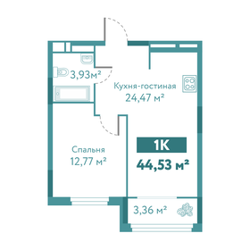 44,4 м², 1-комнатная квартира 6 200 000 ₽ - изображение 28