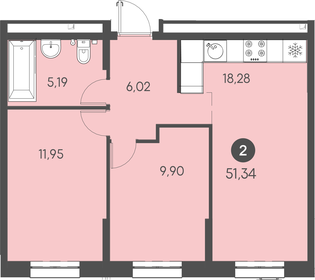 51,3 м², 2-комнатная квартира 8 137 390 ₽ - изображение 32