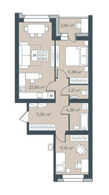 66,4 м², 2-комнатная квартира 4 847 200 ₽ - изображение 43