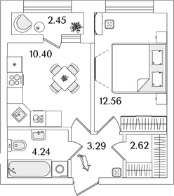 35,9 м², 1-комнатная квартира 5 362 000 ₽ - изображение 72
