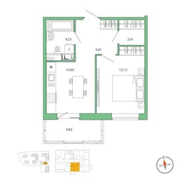 42,8 м², 1-комнатная квартира 7 150 000 ₽ - изображение 47