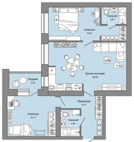 75 м², 3-комнатная квартира 7 552 500 ₽ - изображение 28