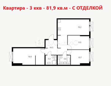 Квартира 81,9 м², 3-комнатная - изображение 1